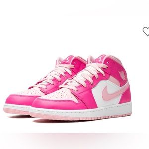 NEW Nike fierce pink (Barbie) air Jordan 1 mid pink and white